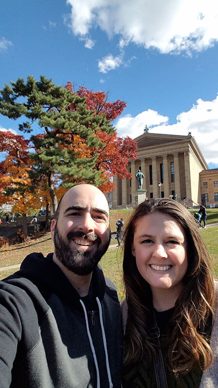 walking to the Philadelphia Museum of Art