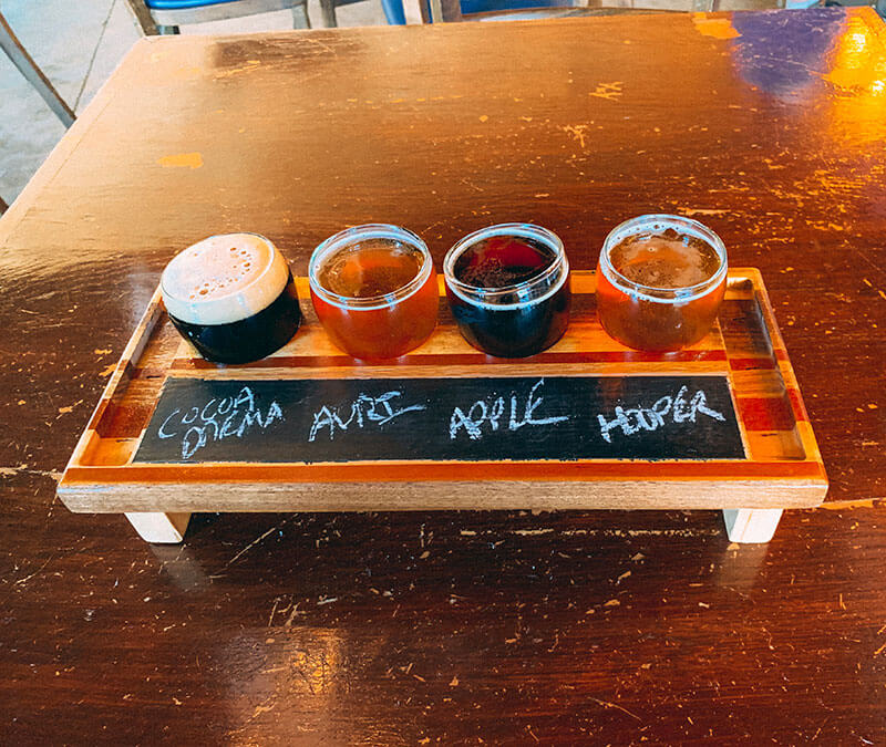 beer flight at Devil's Creek Brewery