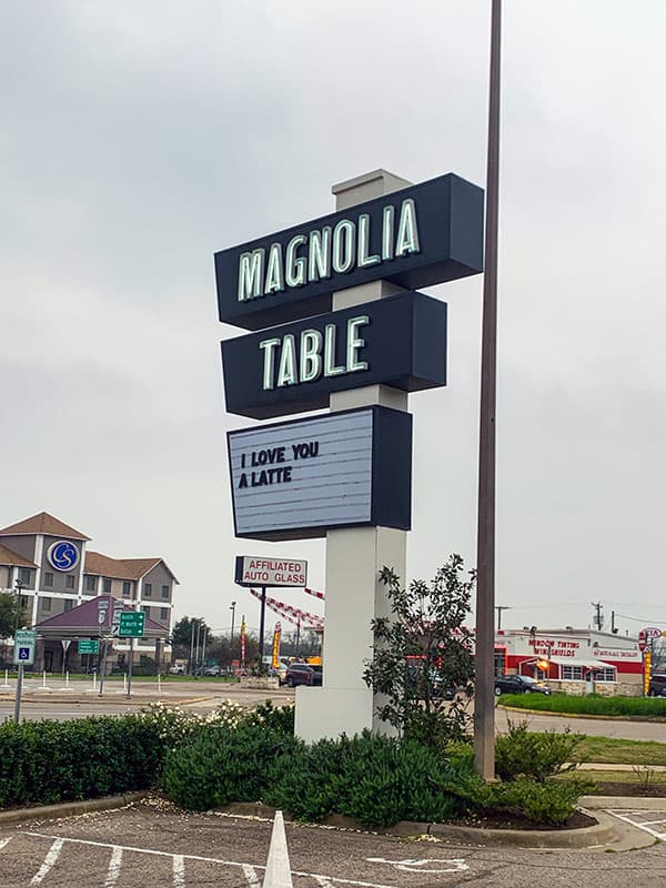 Magnolia Table highway sign