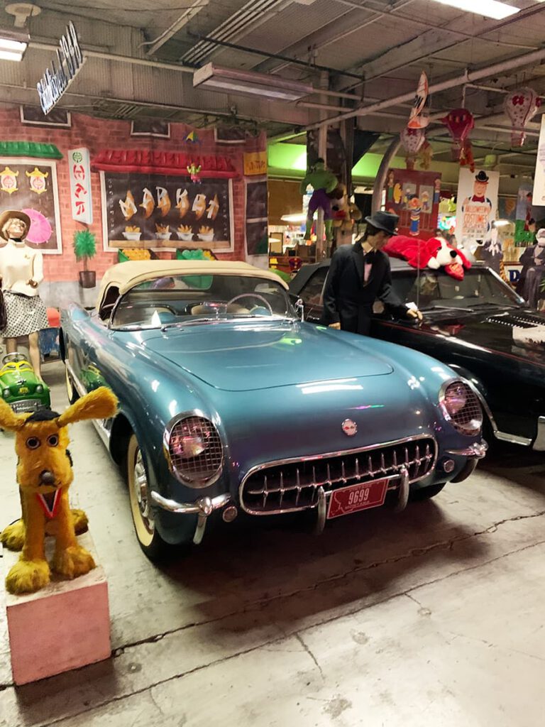 vintage cars inside the American Treasure Tour