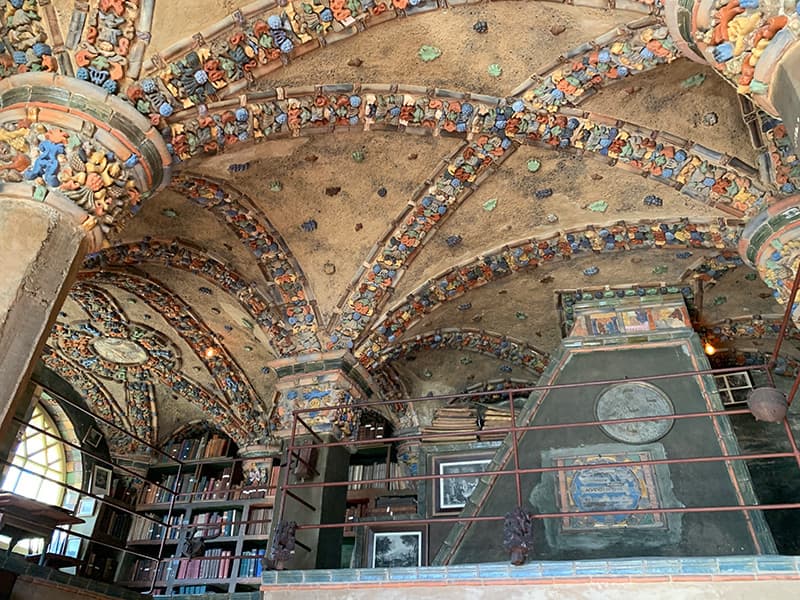 tile work in the Fonthill Castle library