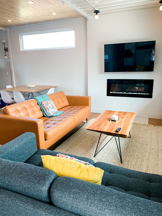 living room shipping container home Denver