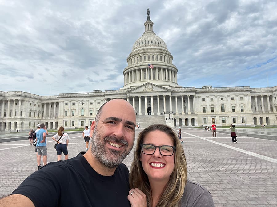 selfie in front of the Capitol Building