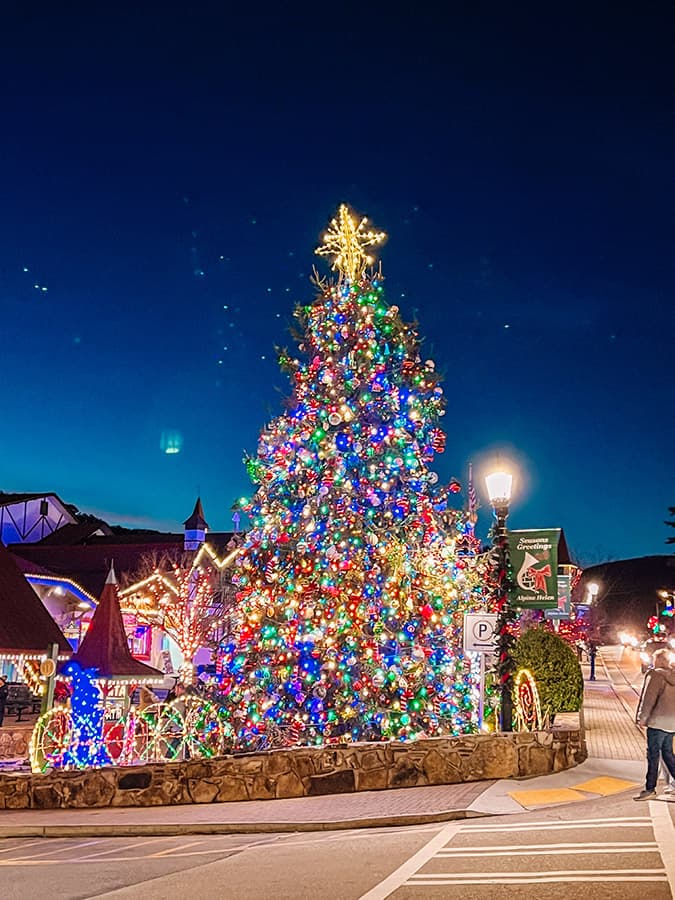 giant Christmas tree in Helen, GA