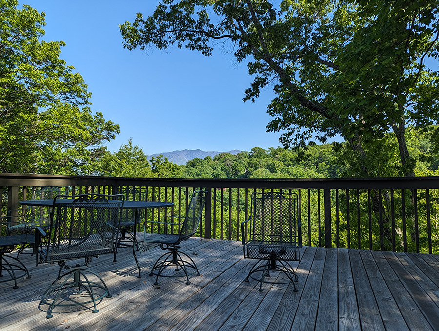 deck view from smoky mountains cabin