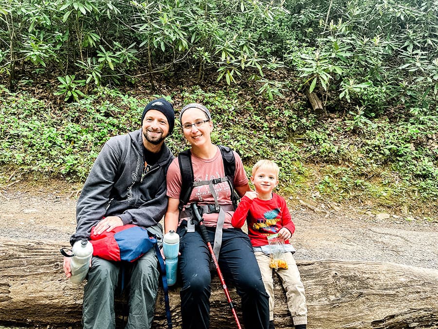 Neil, Sara, and Connor hiking