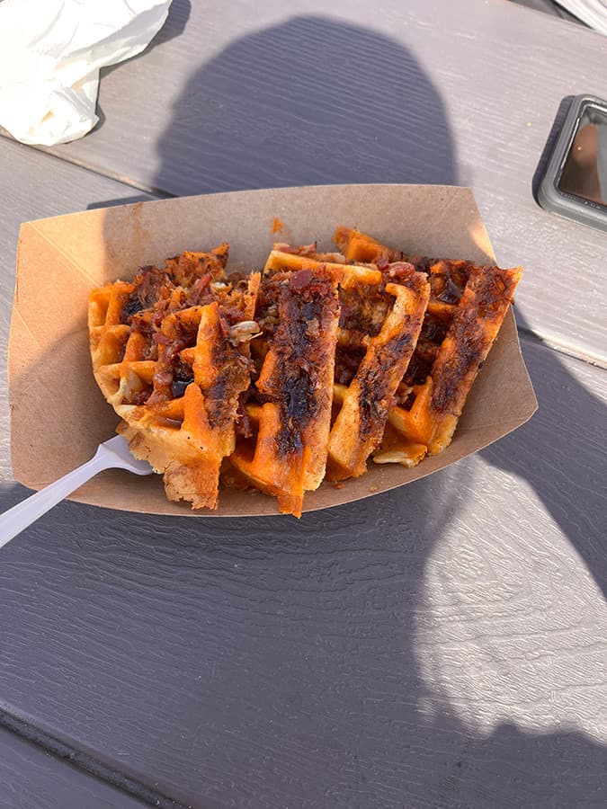 BBQ Pork stuffed waffle at the Florida State Fair