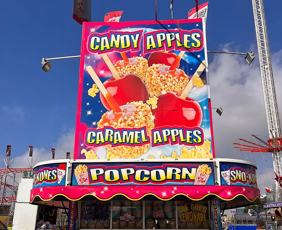 candy apple stand at the Florida State Fair