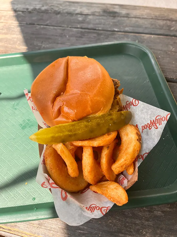 Dollywood pulled pork sandwich